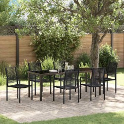 Ensemble de salle à manger pour jardin 7 pcs Noir 566133566133