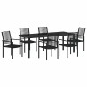 Ensemble de salle à manger pour jardin 7 pcs Noir 566133566133