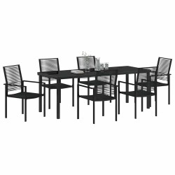 Ensemble de salle à manger pour jardin 7 pcs Noir 566133566133