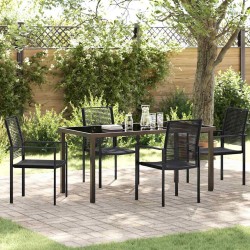 Ensemble de salle à manger pour jardin 5 pcs Noir 566134566134