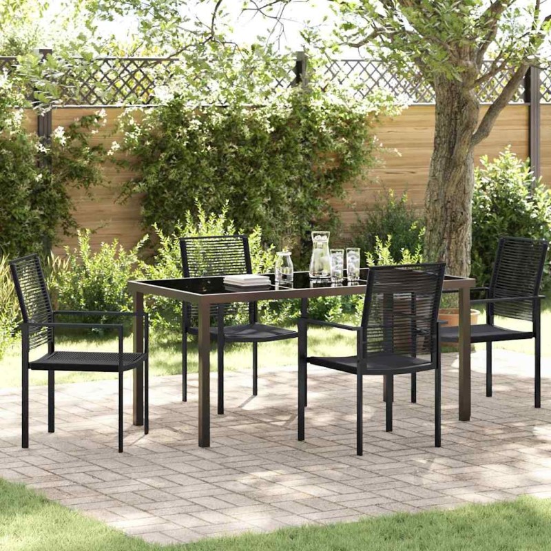 Ensemble de salle à manger pour jardin 5 pcs Noir 566134566134