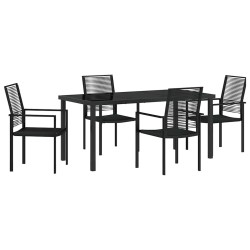Ensemble de salle à manger pour jardin 5 pcs Noir 566134566134