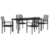 Ensemble de salle à manger pour jardin 5 pcs Noir 566134566134