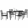 Ensemble de salle à manger pour jardin 5 pcs Noir 566134566134