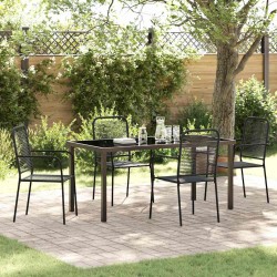 Ensemble de salle à manger pour jardin 5 pcs Noir 566135566135