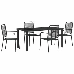 Ensemble de salle à manger pour jardin 5 pcs Noir 566135566135