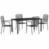 Ensemble de salle à manger pour jardin 5 pcs Noir 566135566135