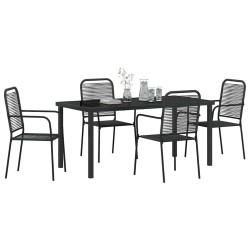Ensemble de salle à manger pour jardin 5 pcs Noir 566135566135