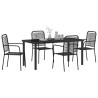 Ensemble de salle à manger pour jardin 5 pcs Noir 566135566135