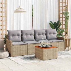Ensemble de canapé de jardin 5 pcs Beige et Gris clair 566138566138