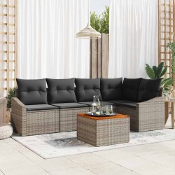 Ensemble de canapé de jardin avec stockage 6 pcs Gris polyrotin 566139566139