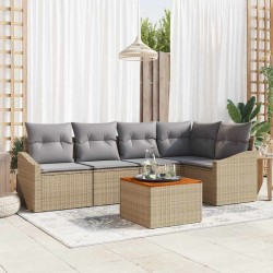 Ensemble de canapé de jardin 6 pcs Beige et Gris clair 566140566140