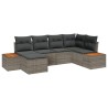 Ensemble de canapé de jardin avec coussin 7 pcs Gris Polyrotin 566141566141