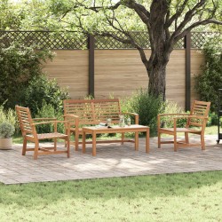 Ensemble de canapé de jardin 4 pcs Naturel Bois de teck massif 566144566144