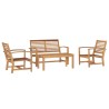 Ensemble de canapé de jardin 4 pcs Naturel Bois de teck massif 566144566144