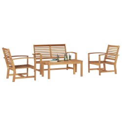 Ensemble de canapé de jardin 4 pcs Naturel Bois de teck massif 566144566144