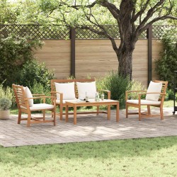 Ensemble de canapé de jardin 4 pcs Naturel Bois de teck massif 566145566145