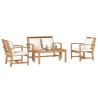 Ensemble de canapé de jardin 4 pcs Naturel Bois de teck massif 566145566145