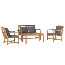 Ensemble de canapé de jardin 4 pcs Naturel Bois de teck massif 566146566146