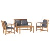 Ensemble de canapé de jardin 4 pcs Naturel Bois de teck massif 566146566146