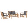 Ensemble de canapé de jardin 4 pcs Naturel Bois de teck massif 566146566146