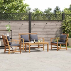 Ensemble de canapé de jardin 4 pcs Naturel Bois de teck massif 566146566146
