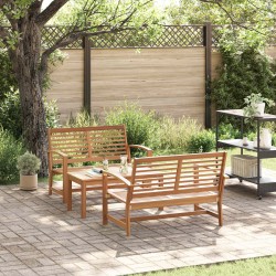 Ensemble de canapé de jardin 3 pcs Naturel Bois de teck massif 566147566147