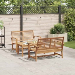 Ensemble de canapé de jardin 3 pcs Naturel Bois de teck massif 566147566147