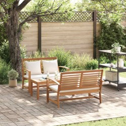 Ensemble de canapé de jardin 3 pcs Naturel Bois de teck massif 566148566148