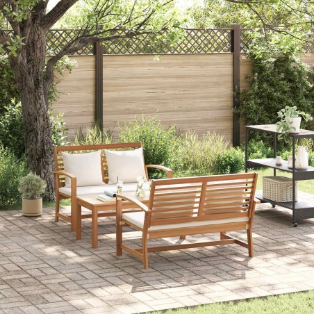 Ensemble de canapé de jardin 3 pcs Naturel Bois de teck massif 566148566148