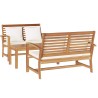 Ensemble de canapé de jardin 3 pcs Naturel Bois de teck massif 566148566148