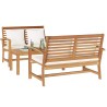 Ensemble de canapé de jardin 3 pcs Naturel Bois de teck massif 566148566148