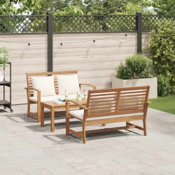 Ensemble de canapé de jardin 3 pcs Naturel Bois de teck massif 566148566148