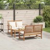 Ensemble de canapé de jardin 3 pcs Naturel Bois de teck massif 566148566148