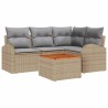 Ensemble de canapé de jardin 5 pcs Beige et Gris clair 566152566152