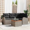 Ensemble de canapé de jardin avec stockage 5 pcs Gris polyrotin 566156566156