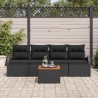 Ensemble de canapé de jardin avec stockage 5 pcs Noir polyrotin 566159566159