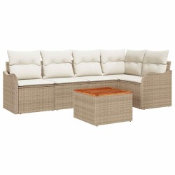 Ensemble de canapé de jardin 6 pcs Beige et crème polyrotin 566161566161