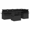 Ensemble de canapé de jardin 6 pcs Noir Poly Rattan 566167566167