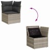 Ensemble de canapé de jardin 6 pcs Gris clair Poly rotin 566169566169