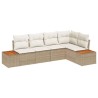 Ensemble de canapé de jardin 5 pcs beige et crème Poly rotin 566172566172