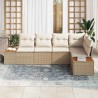 Ensemble de canapé de jardin 5 pcs beige et crème Poly rotin 566172566172