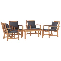 Ensemble de canapé de jardin 5 pcs Naturel Bois de teck massif 566173566173