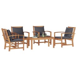 Ensemble de canapé de jardin 5 pcs Naturel Bois de teck massif 566173566173