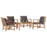 Ensemble de canapé de jardin 5 pcs Naturel Bois de teck massif 566173566173