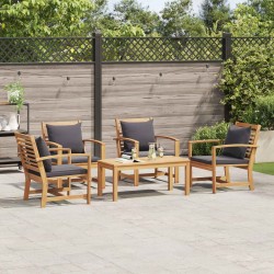 Ensemble de canapé de jardin 5 pcs Naturel Bois de teck massif 566173566173