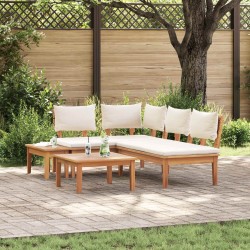Ensemble de canapé de jardin 4 pcs Marron et Crème 566174566174