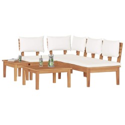 Ensemble de canapé de jardin 4 pcs Marron et Crème 566174566174