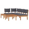 Ensemble de canapé de jardin 4 pcs Marron et gris 566175566175