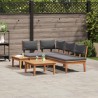 Ensemble de canapé de jardin 4 pcs Marron et gris 566175566175